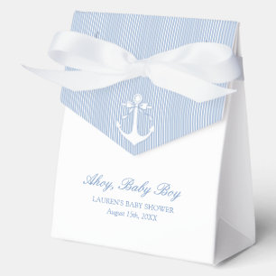 Classic Simple Ahoy Baby Boy Nautical Shower Favor Box