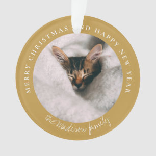 Classic simple Aztec Gold personalized photo Ornament