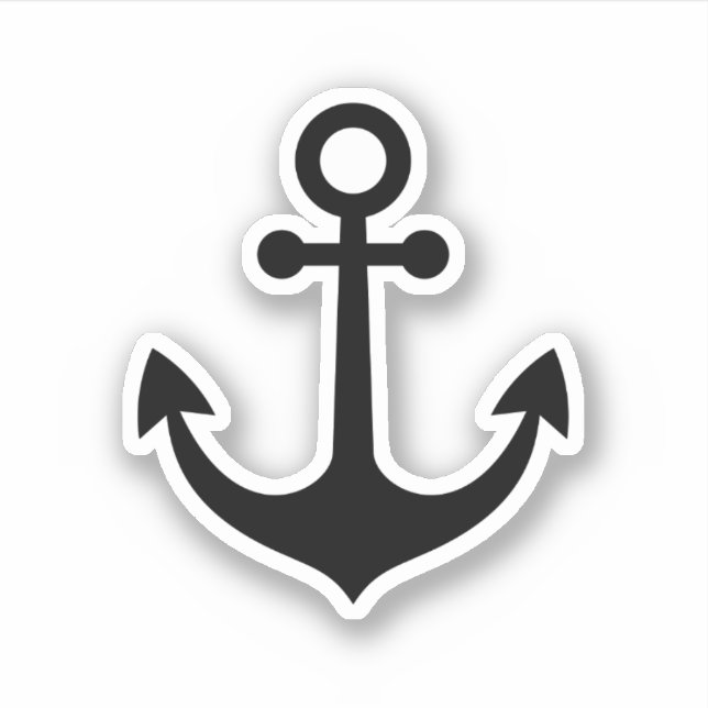 Classic Simple Black Anchor outline silhouette (Front)