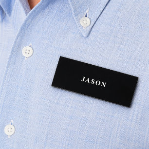 Classic Simple Black and White Modern Professional Name Tag