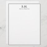 Classic Simple Black Monogram Name Minimalist Chic Letterhead<br><div class="desc">Classic Simple Black Monogram Name Minimalist Chic Note Card</div>