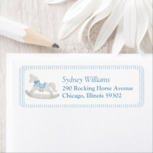 Classic Simple Blue Rocking Horse Baby shower garç