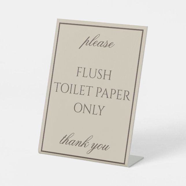 Classic Simple Brown Bathroom Septic Counter Sign (Front)