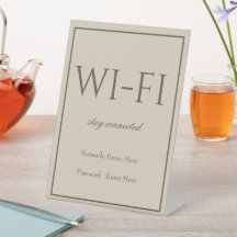 Classic Simple Brown Wi-Fi Guest Pedestal Sign
