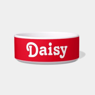 Classic Simple Custom Pet Name Red Bowl