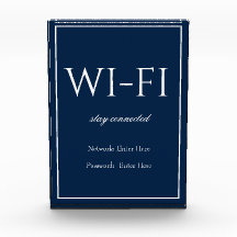Classic Simple Dark Blue Wi-Fi Guest Block
