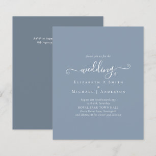 Classic Simple DUSTY BLUE Wedding Budget