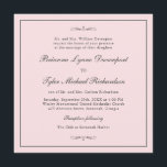 Classic Simple Elegance Blush Pink Square Wedding Invitation<br><div class="desc">A tasteful wedding invitation with classic simplicity, this square shaped wedding invitation design in blush pink features a thin lined border surrounding your text and embellished with calligraphy flourishes. You can add, remove or adjust the placement of the text to suit your needs. Since all of the text can be...</div>