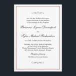 Classic Simple Elegance Burnt Orange Wedding Invitation<br><div class="desc">A tasteful wedding invitation with classic simplicity, this design features a thin burnt orange lined border surrounding your text and embellished with calligraphy flourishes. You can add, remove or adjust the placement of the text to suit your needs. The ever popular white background adds to the clean simplicity of this...</div>