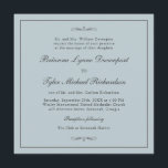 Classic Simple Elegance Dusty Blue Square Wedding Invitation<br><div class="desc">A tasteful wedding invitation with classic simplicity, this square shaped wedding invitation design in dusty blue features a thin lined border surrounding your text and embellished with calligraphy flourishes. You can add, remove or adjust the placement of the text to suit your needs. Since all of the text can be...</div>