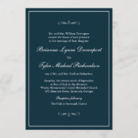 Classic Simple Elegance Navy Blue Wedding