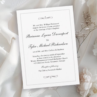 Classic Simple Elegance Wedding Invitation