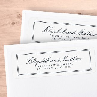 Classic Simple Elegant Chic Wedding Return Address