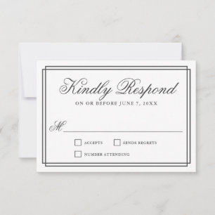 Classic Simple Elegant Frame Wedding RSVP
