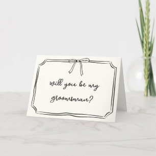 Classic Simple Elegant Groomsmen Proposal Card