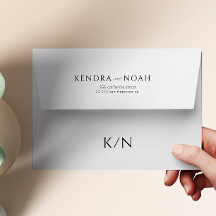 Classic simple elegant return address wedding envelope