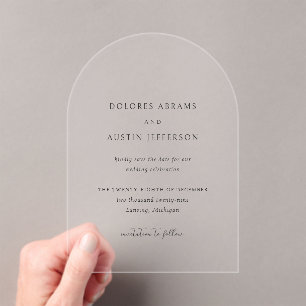 Classic Simple Elegant Wedding Save the Date Acrylic Invitations