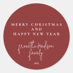 Classic simple Falu red Classic Round Sticker