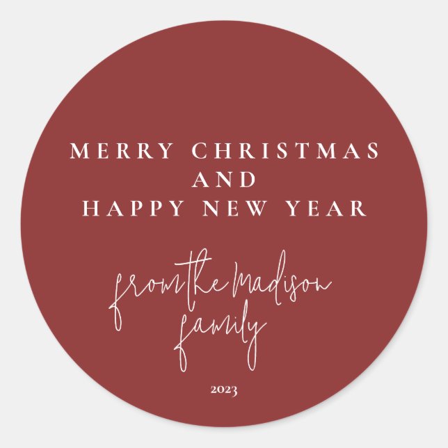 Classic simple Falu red  Classic Round Sticker (Front)