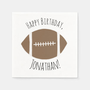 Classic Simple Football Happy Birthday Napkin