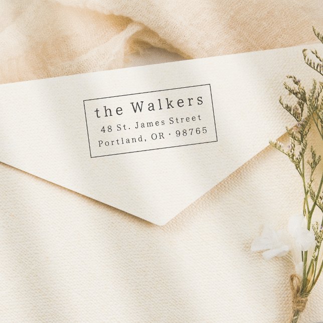 Classic Simple Frame Name & Address Rubber Stamp (Stamp Mock-up)