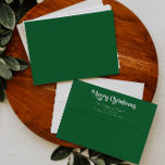 Classic Simple Green Merry Christmas Envelope<br><div class="desc">Celebrate the season with this unique, classic simple green Merry Christmas envelope featuring a touch of vintage charm. The minimalist design showcases an elegant green colour palette, evoking the cozy spirit of winter. Its modern and fun appeal, paired with the traditional wording, creates a perfect balance between boldness and classiness....</div>