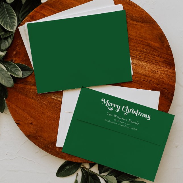 Classic Simple Green Merry Christmas Envelope (Creator Uploaded)