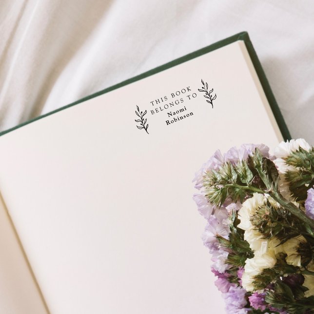 Classic Simple Leaves The Library Of Custom Name  Rubber Stamp (Creator Uploaded)