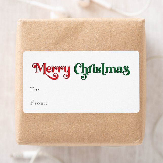 Classic Simple Merry Christmas Rectangular Gift (Insitu)