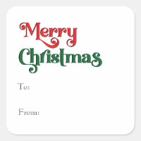 Classic Simple Merry Christmas To From