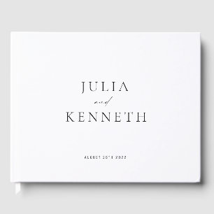 Classic Simple Minimalist Black and White Wedding Guest Book