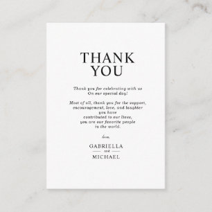 Classic Simple Minimalist Thank you Enclosure Card