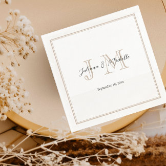 Classic Simple Modern Initials Monogram Minimailst Napkin