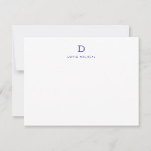 Classic Simple Modern Monogram Initial Note Card