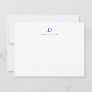 Classic Simple Modern Monogram Initial Note Card