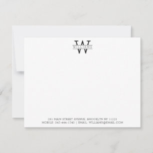 Classic Simple Monogram Name Address Professional Card