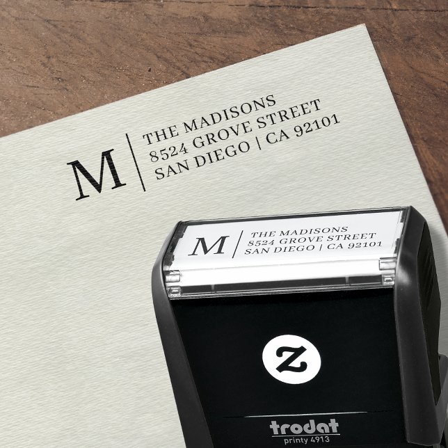 Classic Simple Monogram Return Address Self-inking Stamp (Creator Uploaded)