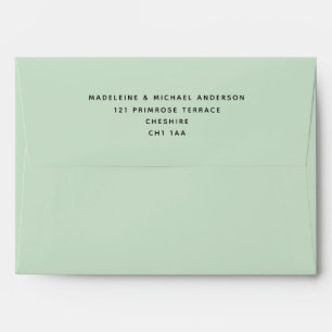 Classic Simple Pastel Green Return Address   Envelope