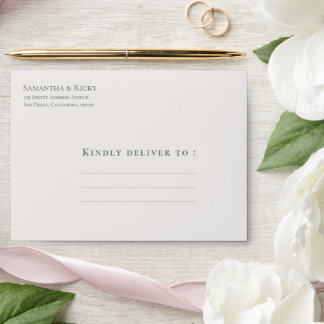 Classic Simple Plain Cream Personalize Wedding Envelope