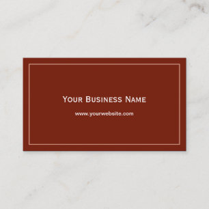 Classic Simple Plain Framed Red Business Card
