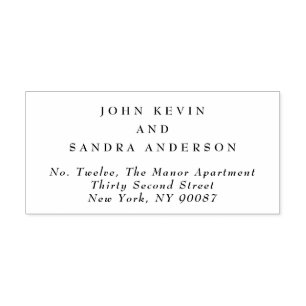 Classic Simple Plain Wedding Return Self-inking Stamp