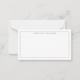 Classic Simple Professional Thin Border Grey Slate Card