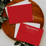 Classic Simple Red Merry Christmas Envelope<br><div class="desc">Celebrate the season with this unique, classic simple red Merry Christmas envelope featuring a touch of vintage charm. The minimalist design showcases an elegant red colour palette, evoking the cozy spirit of winter. Its modern and fun appeal, paired with the traditional wording, creates a perfect balance between boldness and classiness....</div>