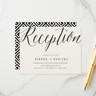 Classic Simple Script Modern Wedding Reception Enclosure Card