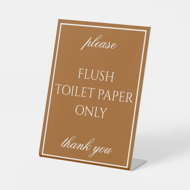 Classic Simple Sienna Bathroom Septic Counter Sign (Front)