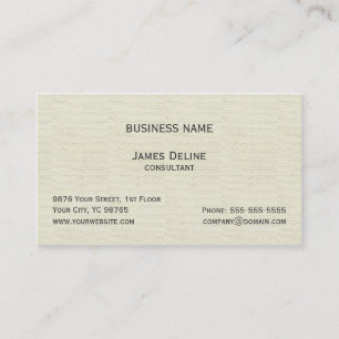 Classic Simple Textured Old White Consultant Business Card