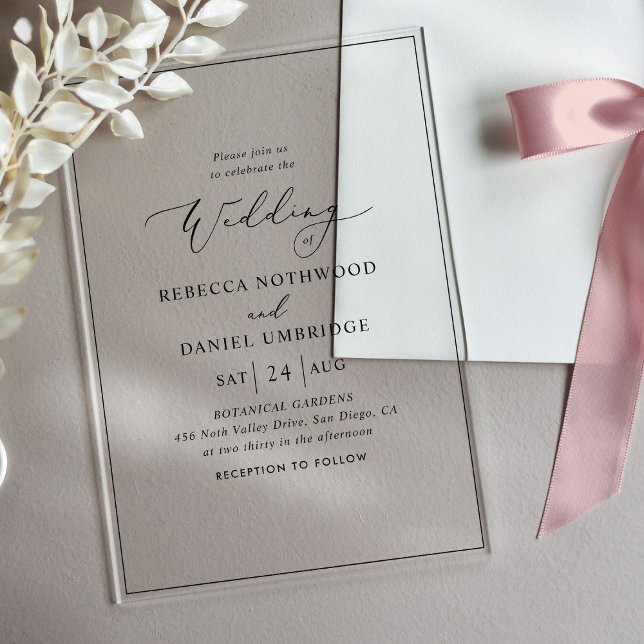 Classic & Simple Wedding Acrylic Invitations (Creator Uploaded)
