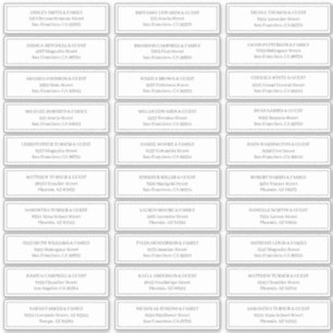 Classic Simple Wedding Guest Names Address