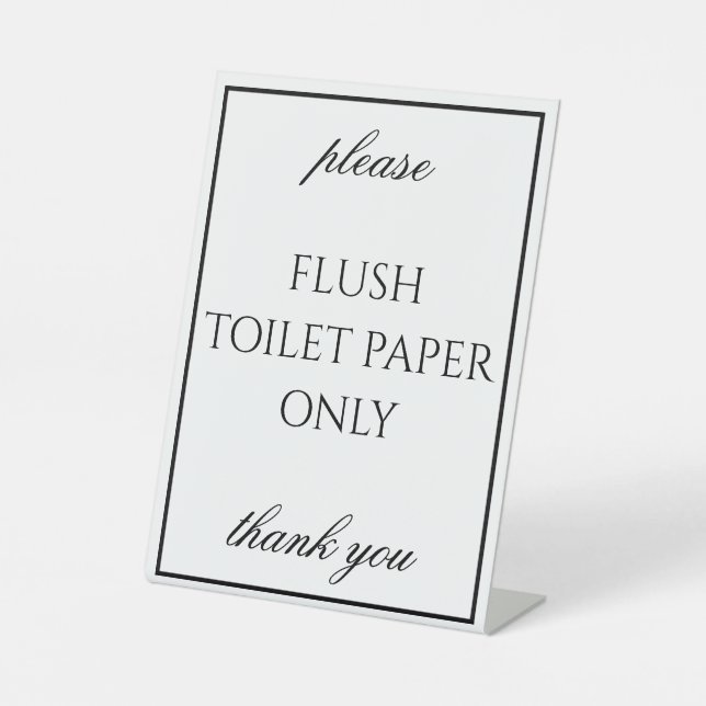 Classic Simple White Bathroom Septic Counter Sign (Front)
