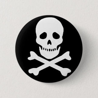 classic skull and crossbones 2 inch round button